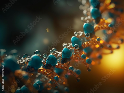Biotechnology and genetic engineering. 3D illustration of science and molecular