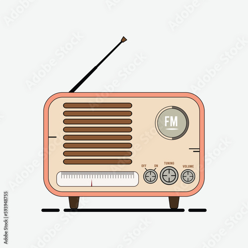 vintage radio isolated on white