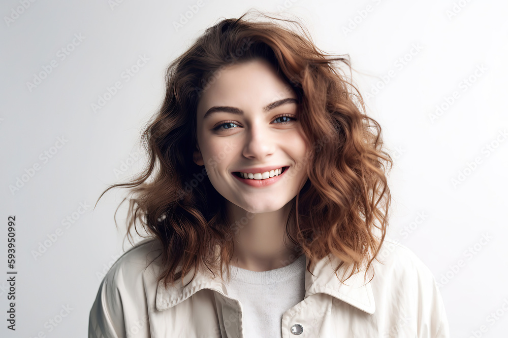 Portrait of pretty young woman, generative ai. Portrait of pretty young woman, generative ai.
