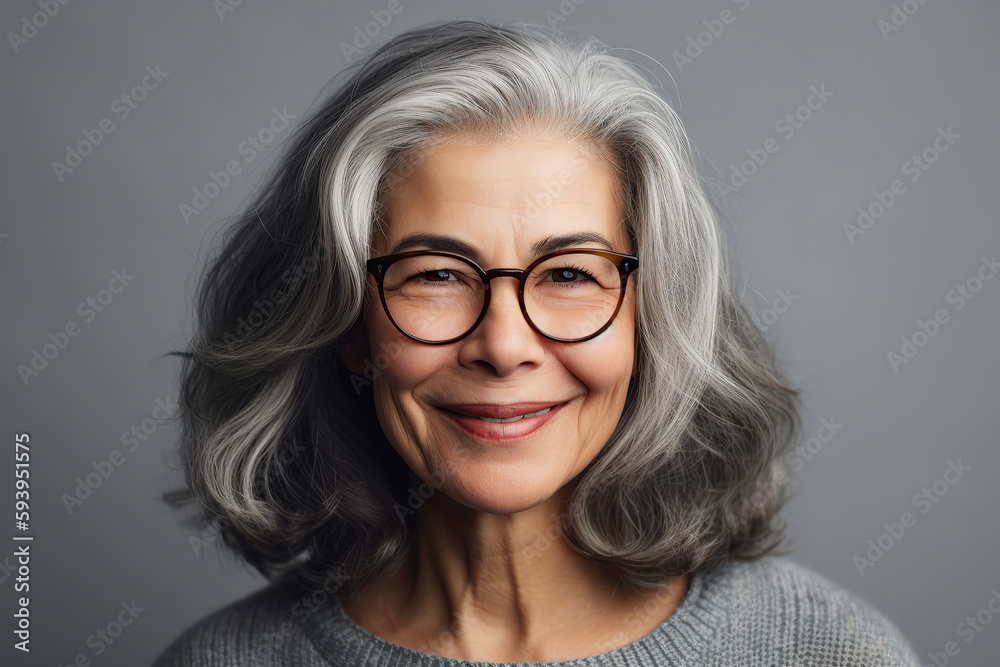 Obraz premium Portrait of adult woman, generative ai.