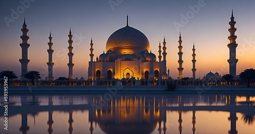 illustration of beautiful mosque.