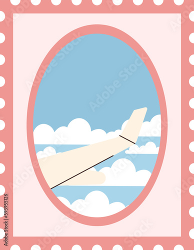 Airplane Window Postage Stamp
