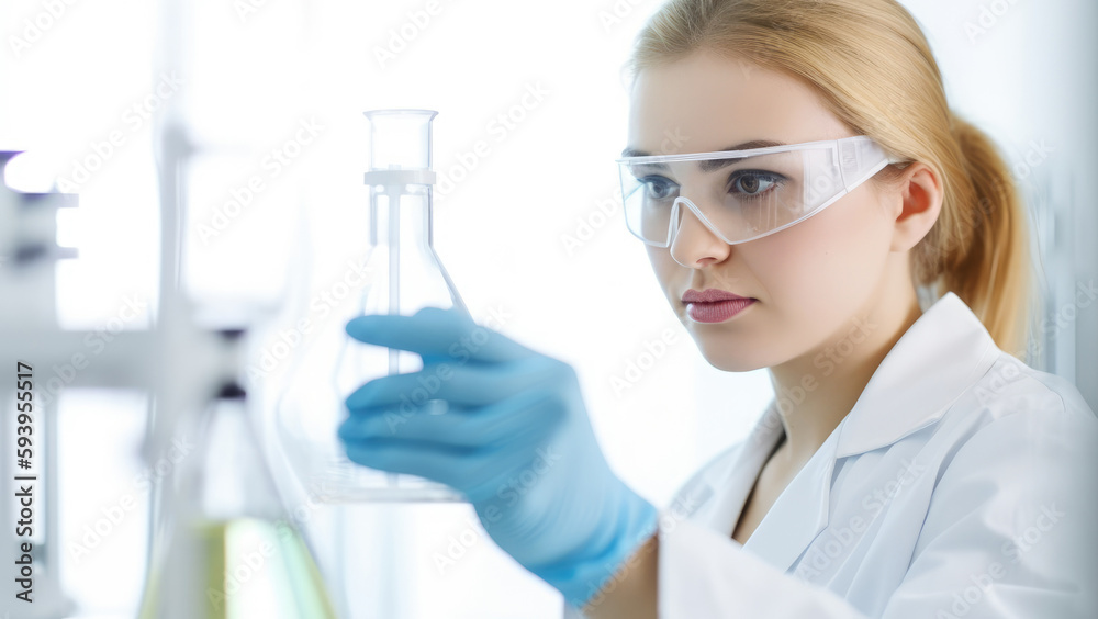 Female Scientist working at the laboratory - Generative AI Female Scientist working at the laboratory - Generative AI
