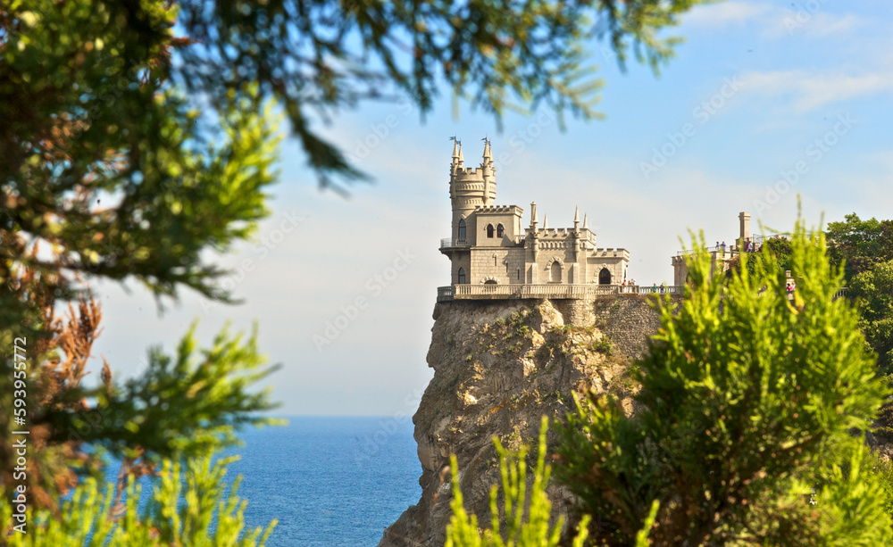 Swallow's nest old castle on the rock in the Crimea. tourist facility