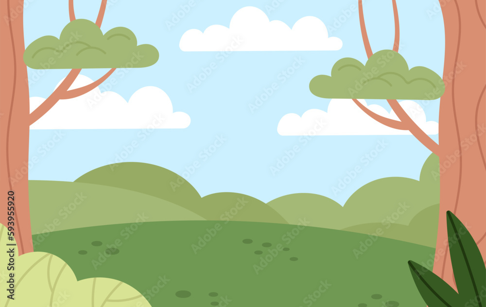 Trees Summer Landscape Background Trees Summer Landscape Background