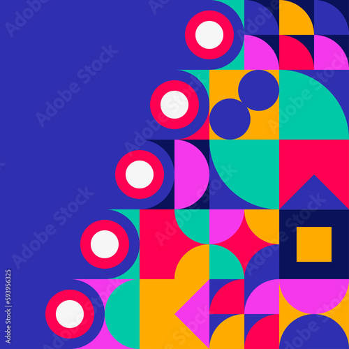 Geometric poster design element halftone graphic colorful shapes line vector shapes abstract mural background