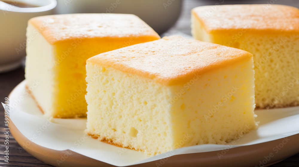 Sponge cake, AI generative sweet tasty dessert