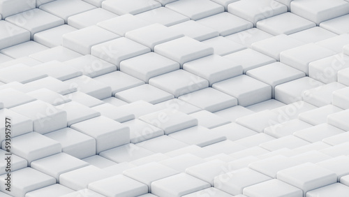 3d rendering of abstract white geometric background.