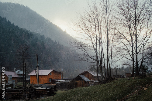morning in the mountains village © Taras