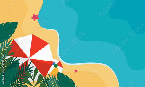 Colored summer landscape flat design Vector
