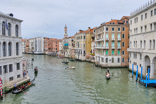 The Rialto Bridge  Ponte di Rialto   the oldest of the four bridges spanning the Grand Canal in Venice  Italy.