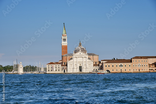 Venice: landscape with the image of boats on a channel in Venice, Italy