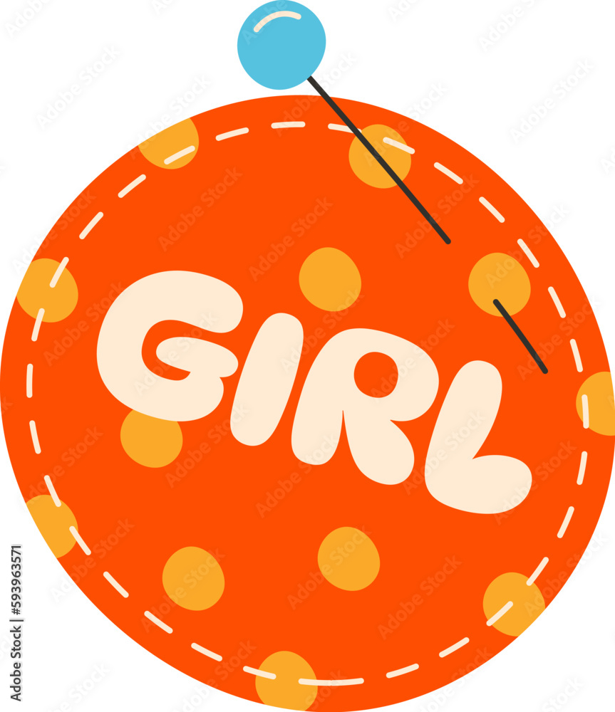 Fototapeta premium Girl Stitched Patch