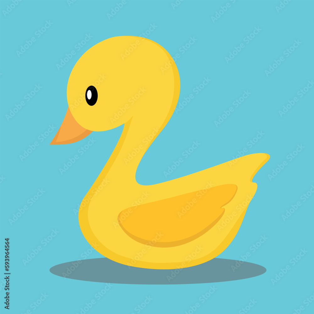 cute duck vector clip art illustration flat animal Stock Vector | Adobe ...