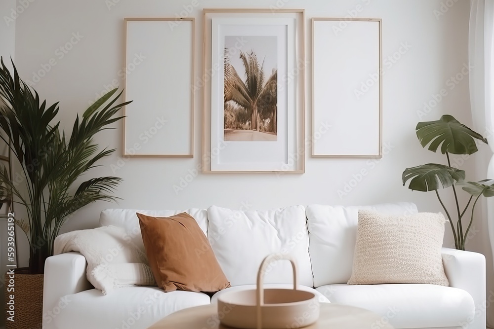 Fototapeta premium Minimalist interior design decor, generative ai