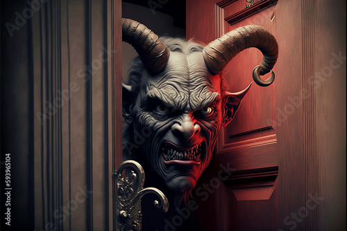 Devil entering the room, Halloween