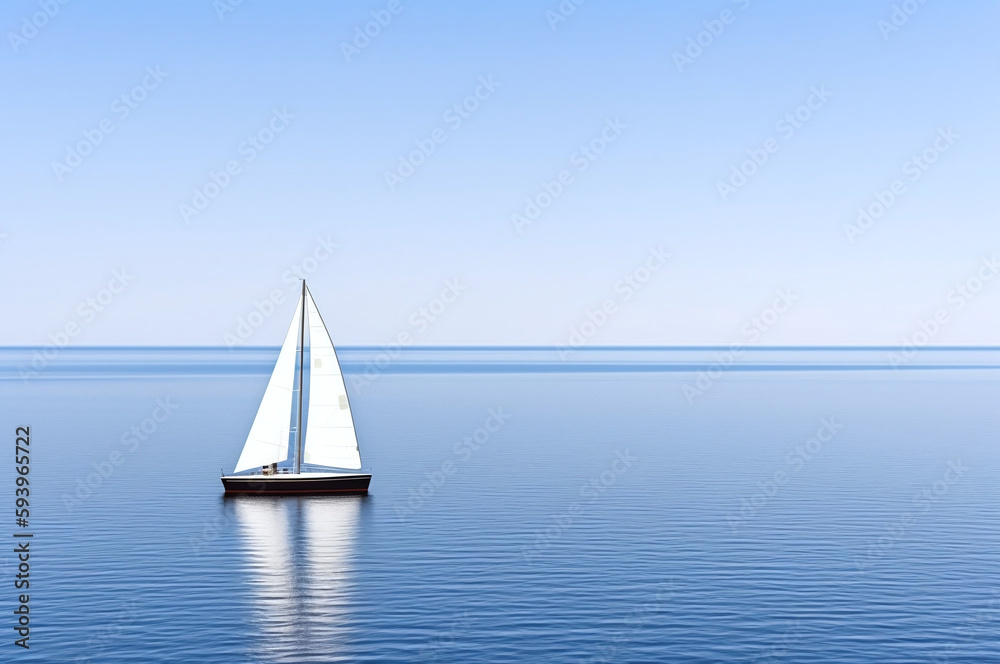 Sailboat in peaceful ocean waters