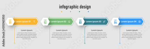 Elegant infographics template. timeline with 4 steps, options. can be used for workflow diagram, info chart, web design. vector illustration. Premium Vector

