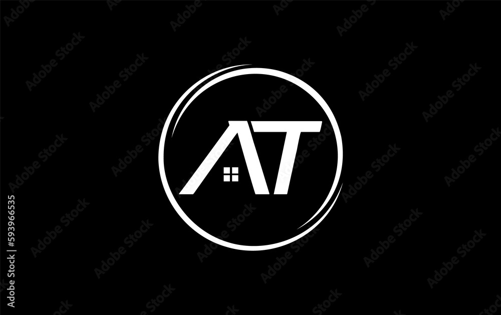 Real estate logo design circle icon and real estate symbol and flat house window circle monogram Real estate logo design circle icon and real estate symbol and flat house window circle monogram