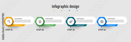 Infographic design presentation element template with 4 options
