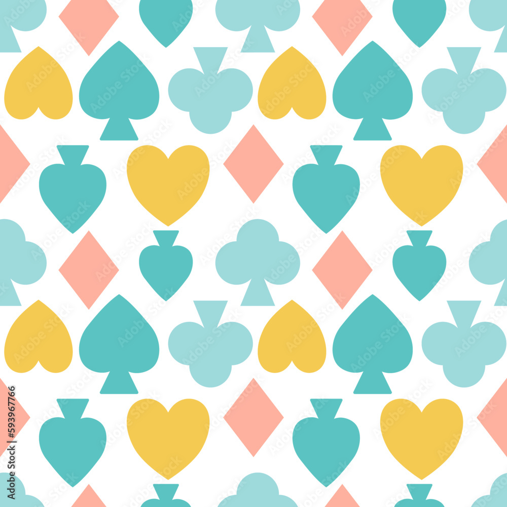 Card sign seamless pattern on white background Card sign seamless pattern on white background