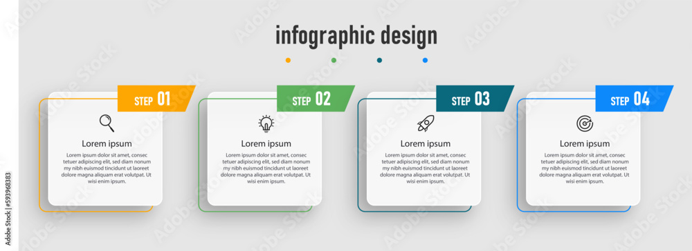 Infographic design presentasikan business element template with 4 options