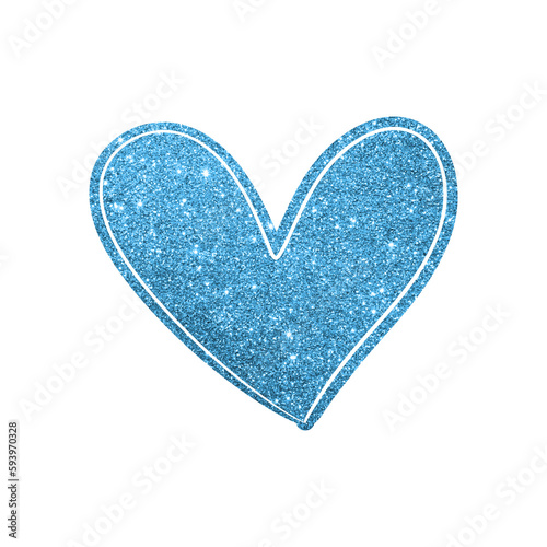 Blue glitter heart shape