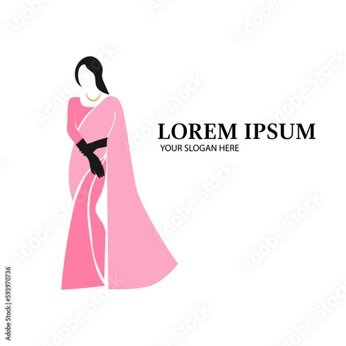 fashion saree dress logo design tempate perfect for boutique, fashion shop and store