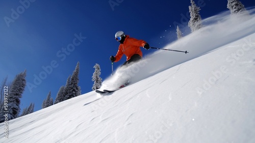 skier on the slope generative ai