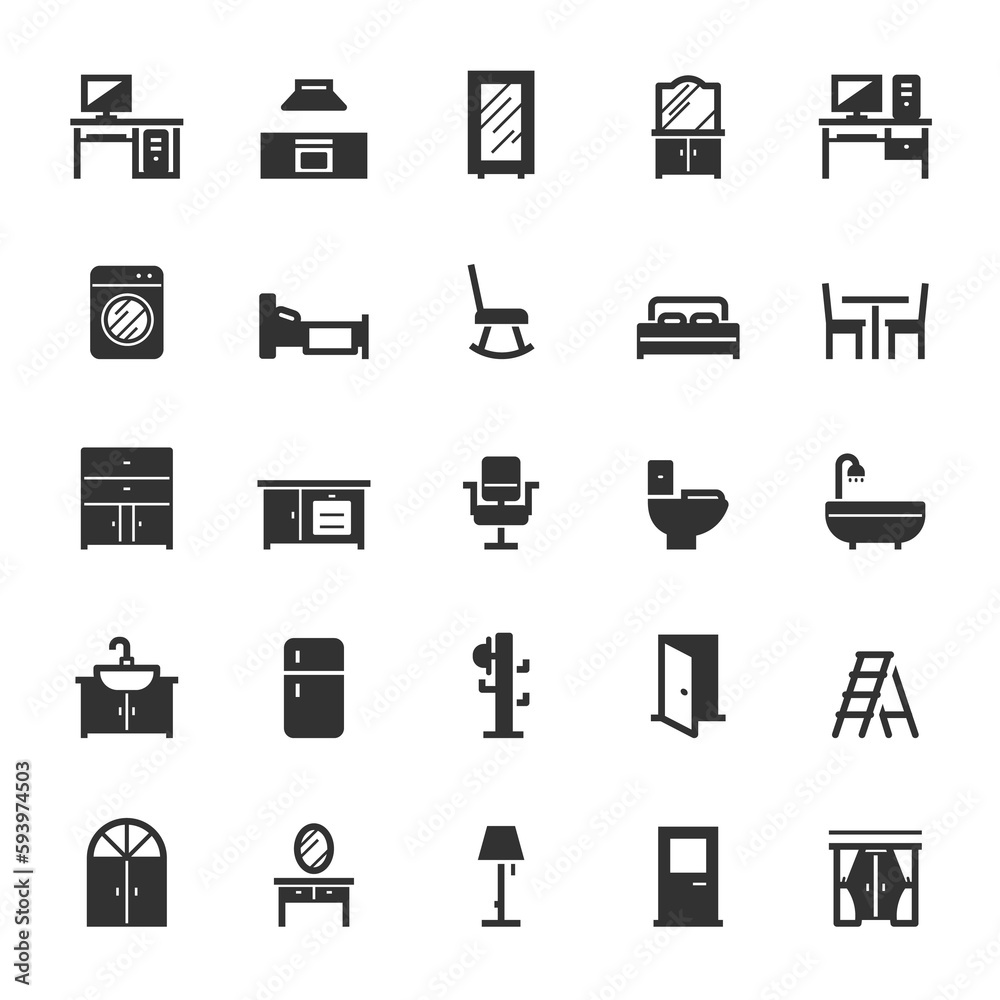 Icon set - Furniture and decor Icon set - Furniture and decor