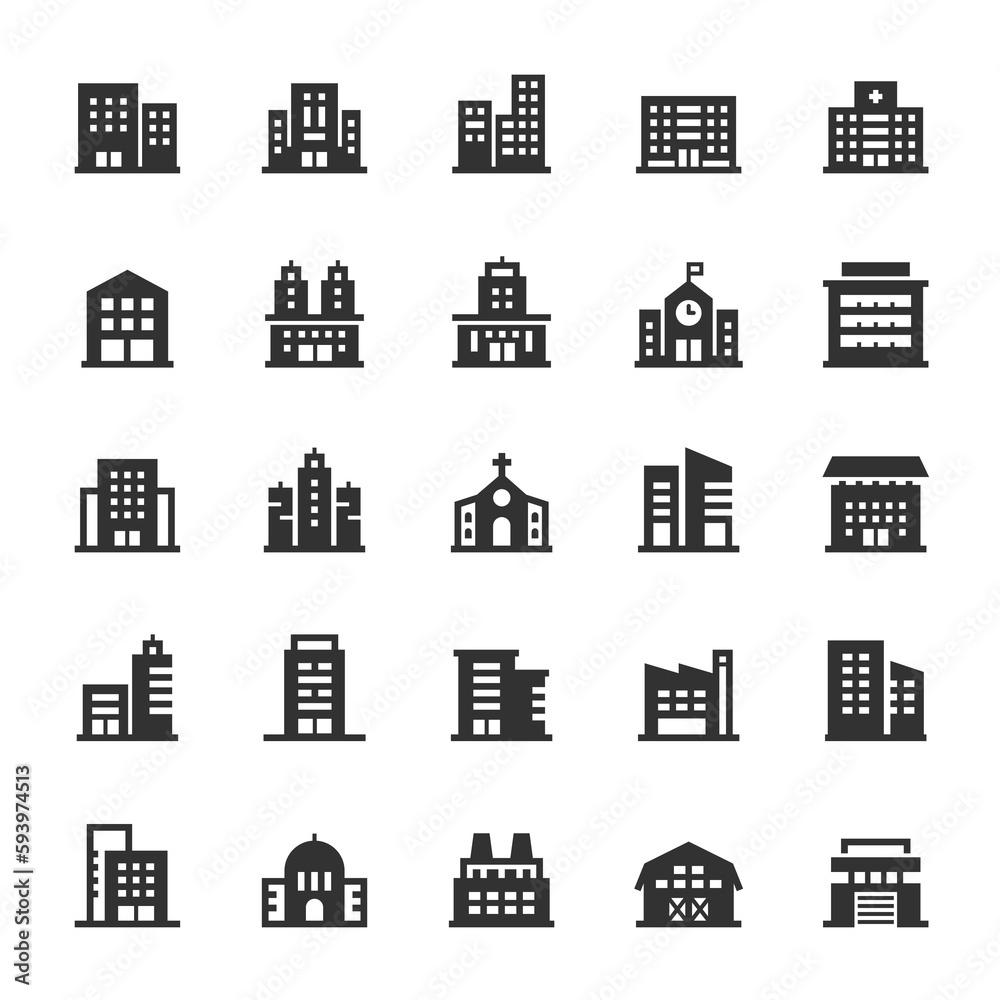 Icon set - Building and city