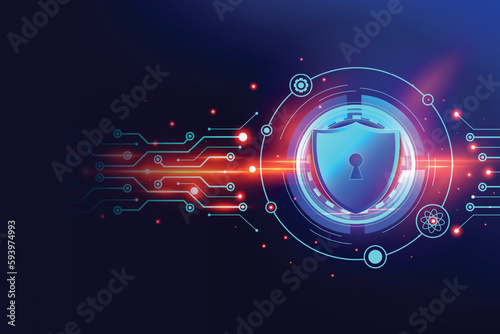 Cybersecurity and privacy concepts to protect data. Lock icon and internet network security technology.  Digital crime by an anonymous hacker. cyber security. vector illustration