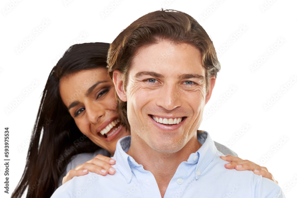 Happy, love and portrait of couple hug with smile on isolated, png and transparent background. Relationship, dating and face of man and woman hugging, embrace and together for valentines day romance Happy, love and portrait of couple hug with smile on isolated, png and transparent background. Relationship, dating and face of man and woman hugging, embrace and together for valentines day romance