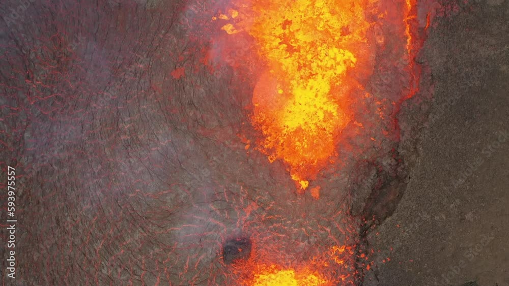 custom made wallpaper toronto digitalLava flows from Mount Fagradalsfjall, aerial evening view, iceland