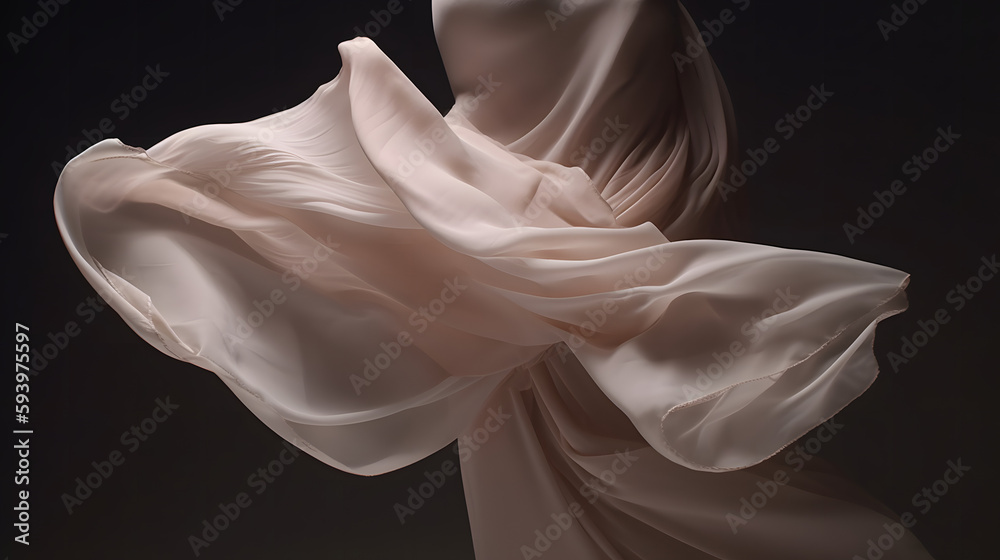 Fototapeta premium tissu blanc en mouvement, généré par IA
