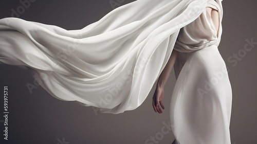 tissu blanc en mouvement, généré par IA