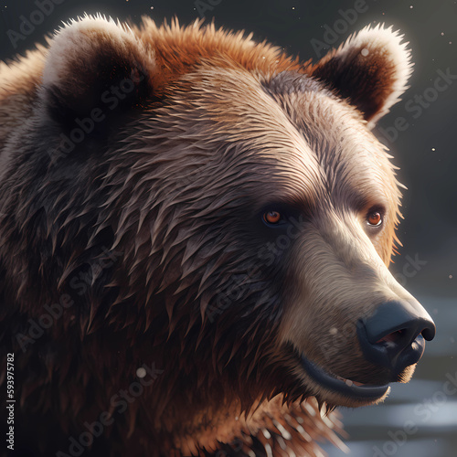 Grizzly Bear Hyper Realistic Render 1