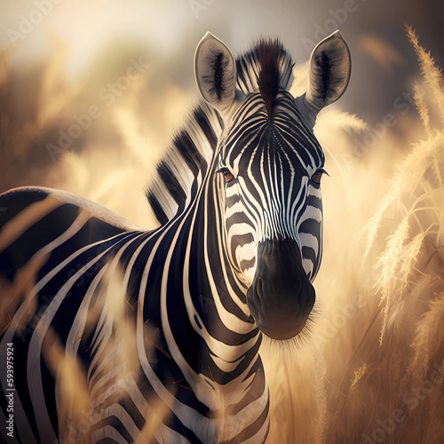 Zebra In Nature High Detailed