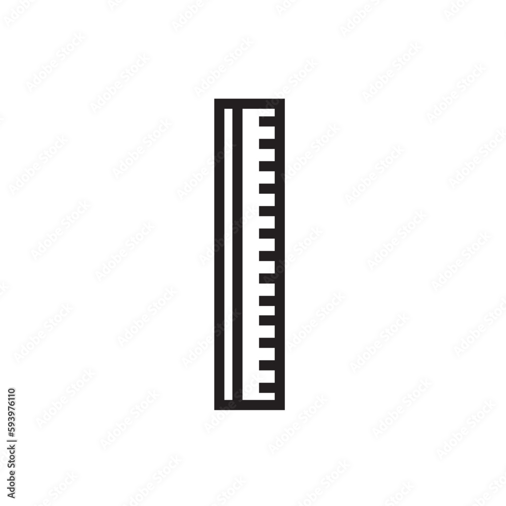 Factory Ruler Sewing Outline Icon Factory Ruler Sewing Outline Icon