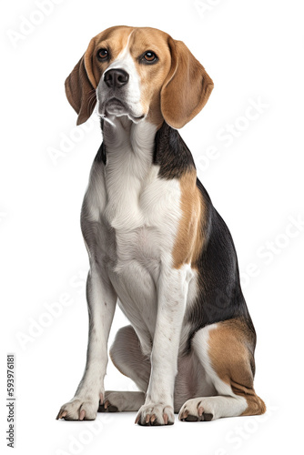 Beagle Dog isolated on white background, Generative AI