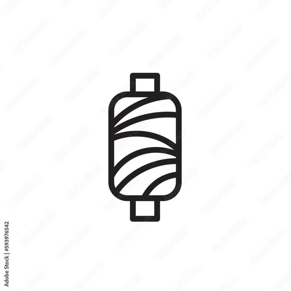 Obraz premium Knitting Sewing Spool Outline Icon