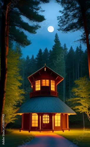 house in the summer magical forest