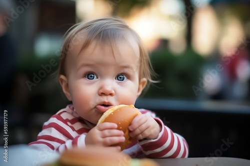 Cute baby eating