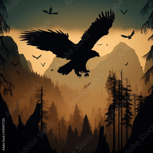 eagle in the night KI © AbdullahSefa