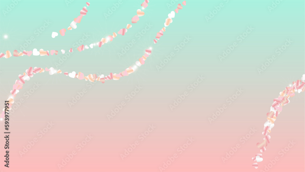Obraz premium Realistic Background with Confetti of Hearts Glitter Particles. St. Valentine Day. Celebration pattern. Light Spots. Explosion of Confetti. Glitter Vector Illustration. Design for Banner.