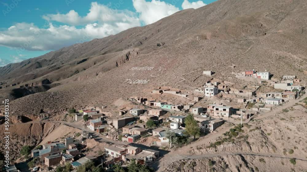 Bienvenidos a Tilcara sign - Aerial View