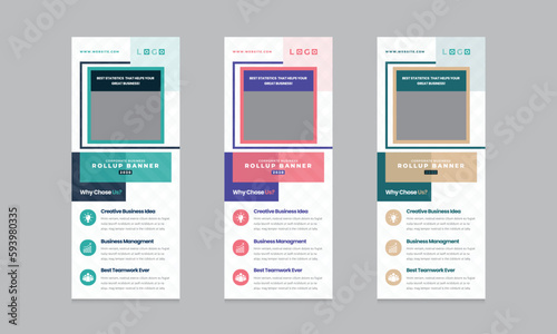 Corporate business rollup banner design, stand up banner, vertical signage, display x stand banner