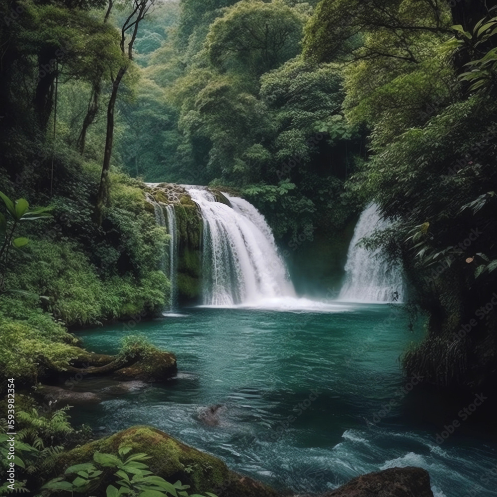 Obraz premium waterfall in kanchanaburi country