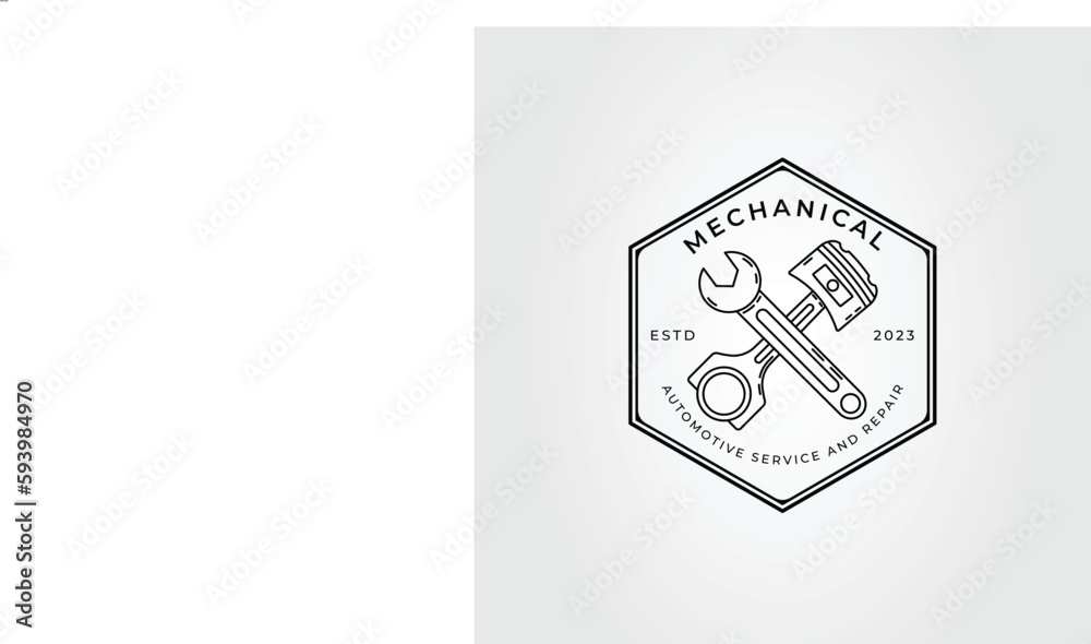 cross wrench and piston for mechanical logo vector illustration design cross wrench and piston for mechanical logo vector illustration design