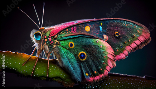 Stunning close-up of Lepidoptera. Macro shot of Lepidoptera. Ai generated image 